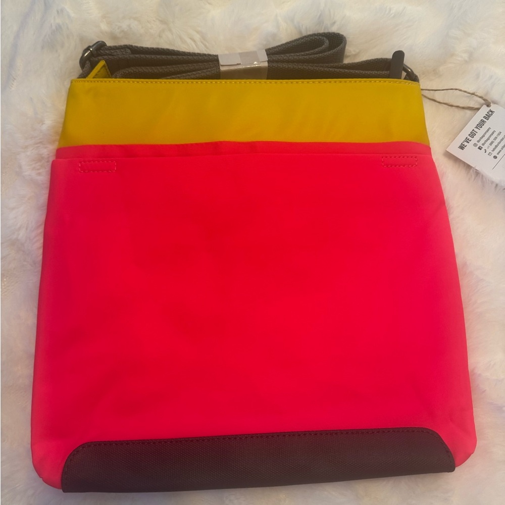 ORI London Kennington Neon Pink and Mustard Crossbody Bag NWT - Picture 2 of 2